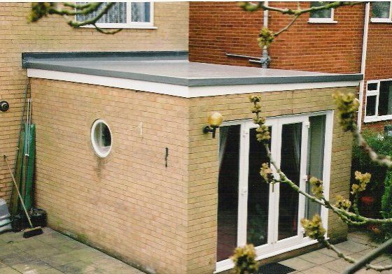 extension with a fibreglass roof